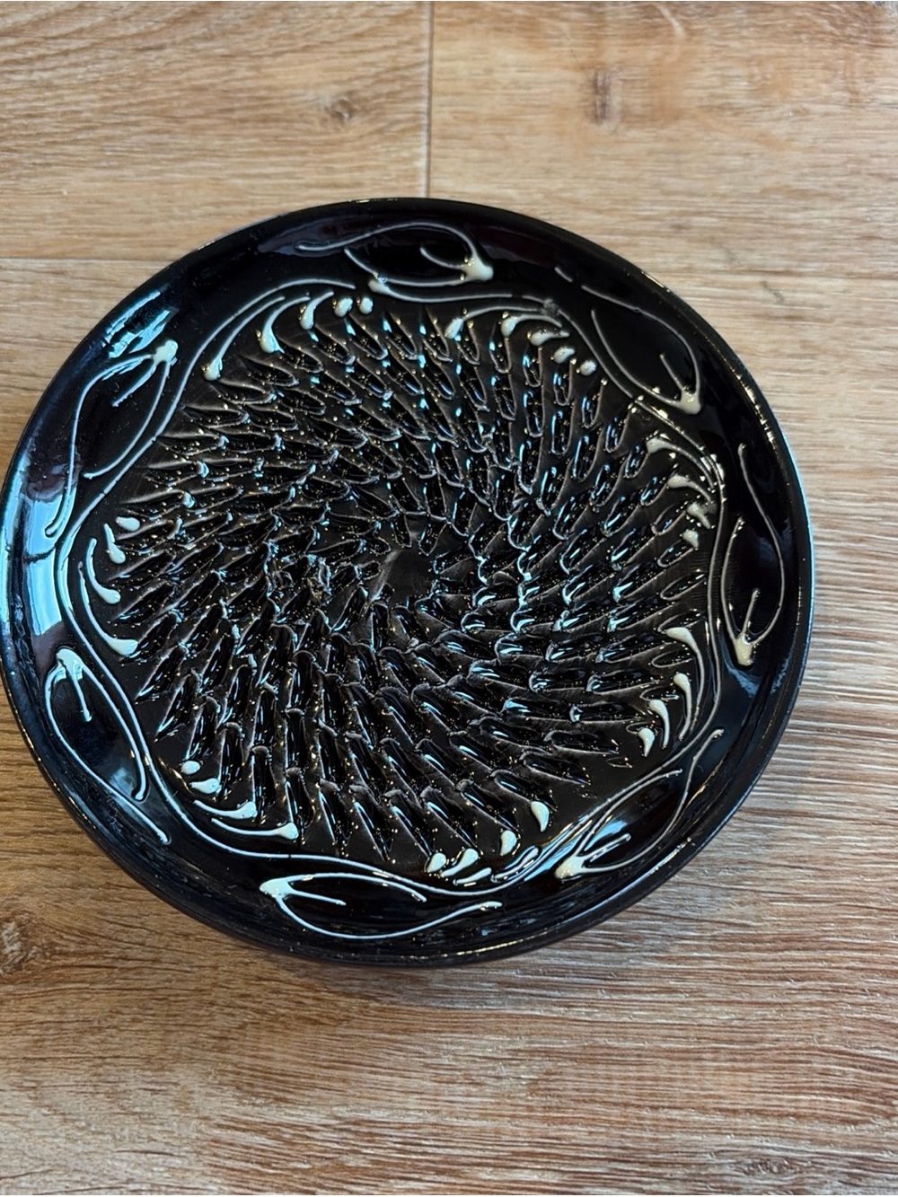 Garlic Grater Zester Ceramica De Espania Hand Made In Spain Appx 5 Inches Black